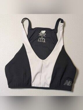 New Balance black and white sports bra, small